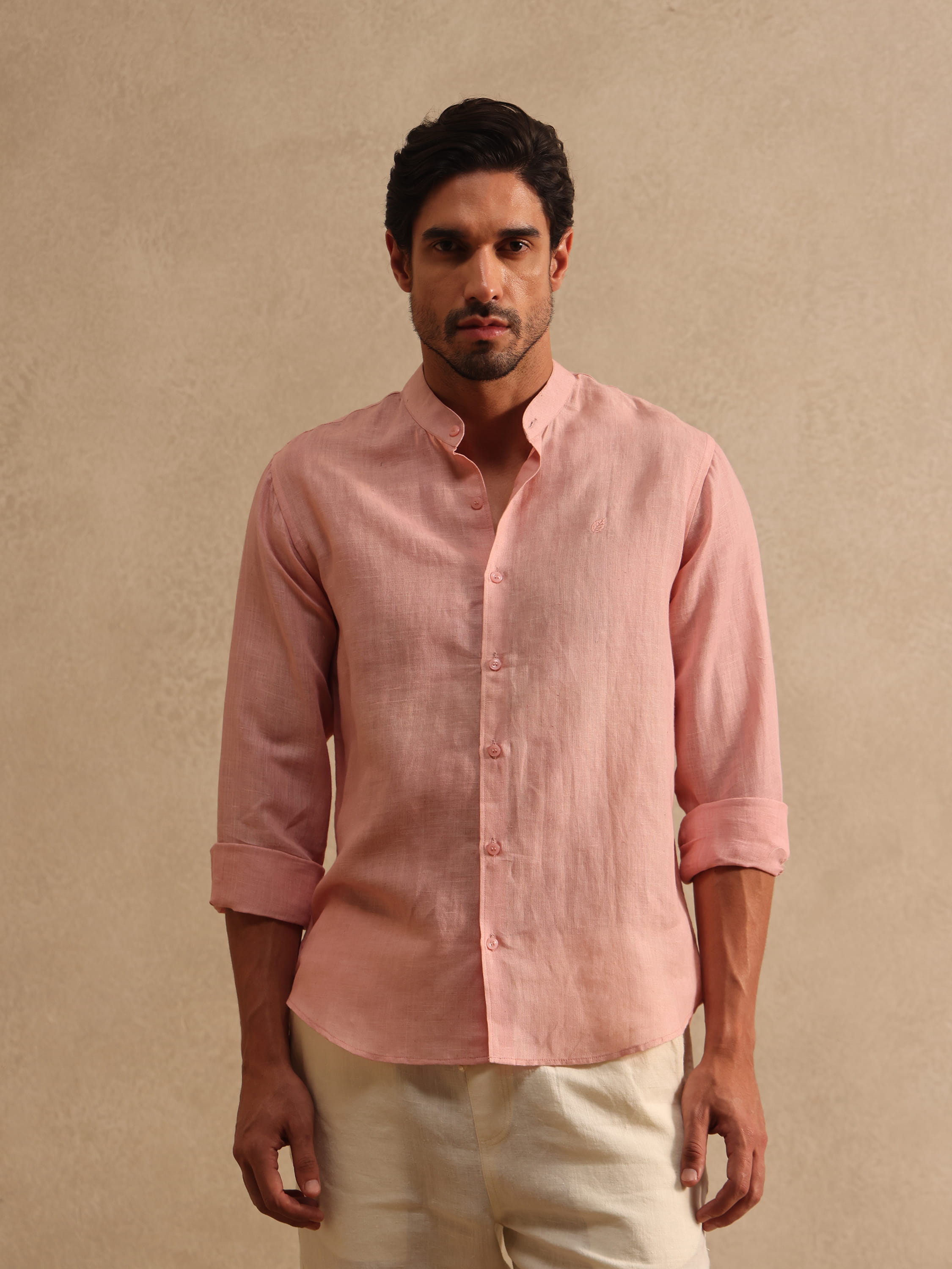 The Verona | Linen Shirt | Mandarin Collar