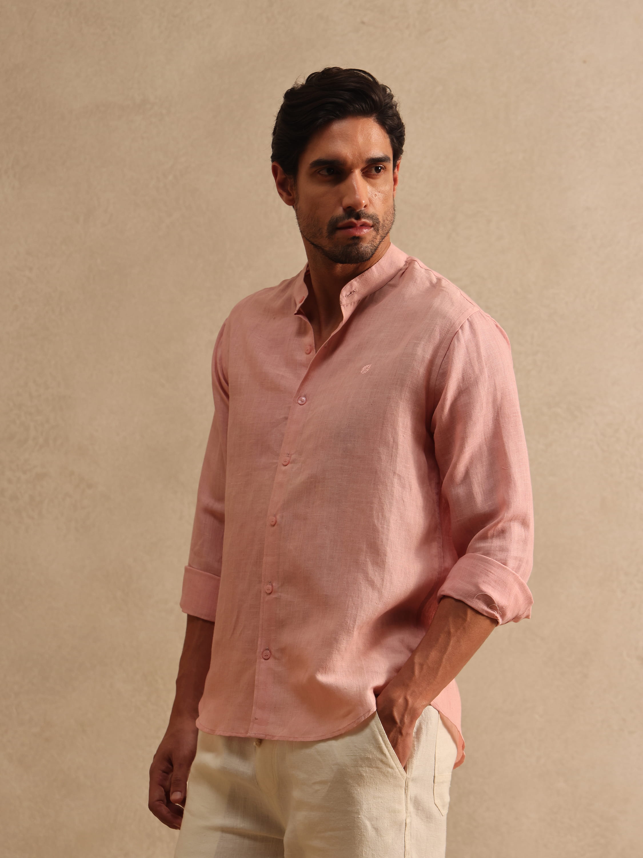 The Verona | Linen Shirt | Mandarin Collar