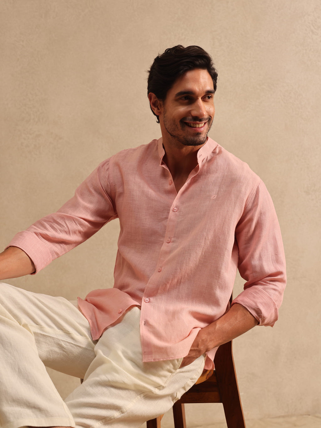 The Verona | Linen Shirt | Mandarin Collar