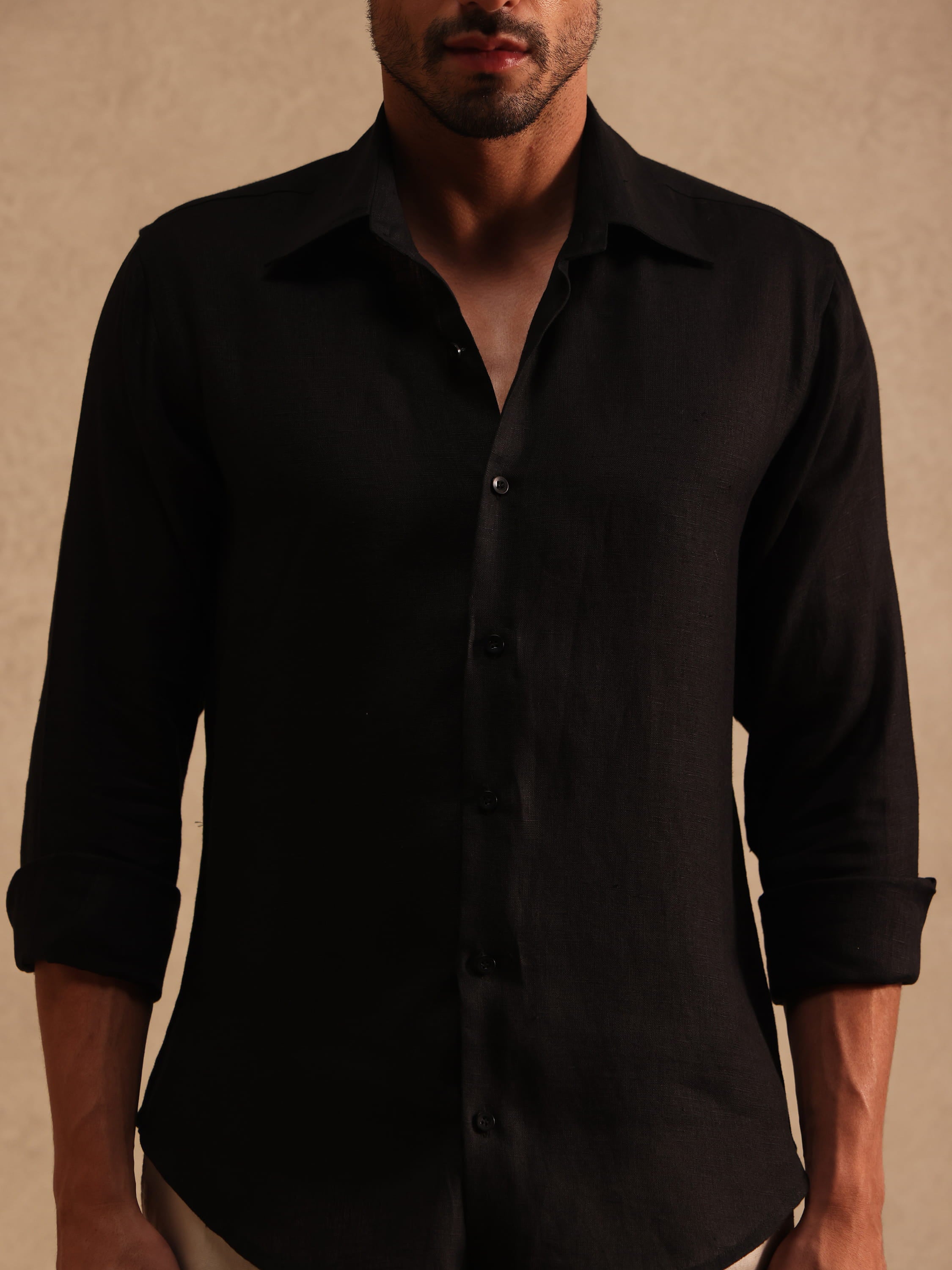 The Noir | 100% Linen Shirt