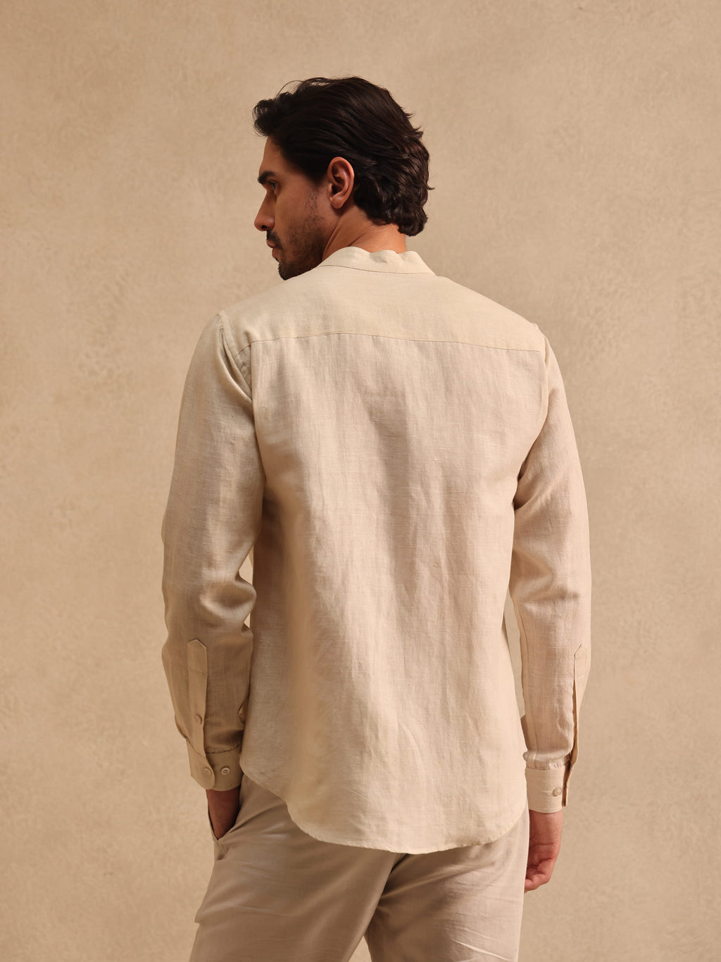 The Bellagio | Linen Shirt | Mandarin Collar