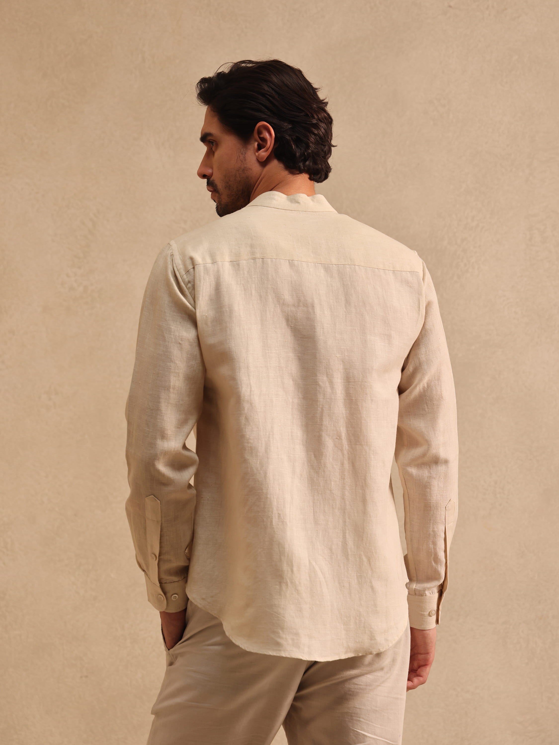 The Bellagio | Linen Shirt | Mandarin Collar